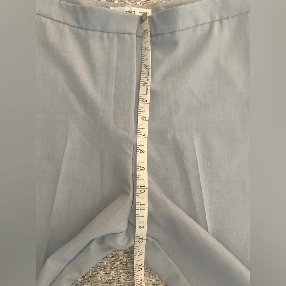 Mango Blue Trousers with Elegant Draped Design NWT - Size 8